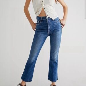 Mother High Waisted Smokin Double Ankle Broken Record Jean